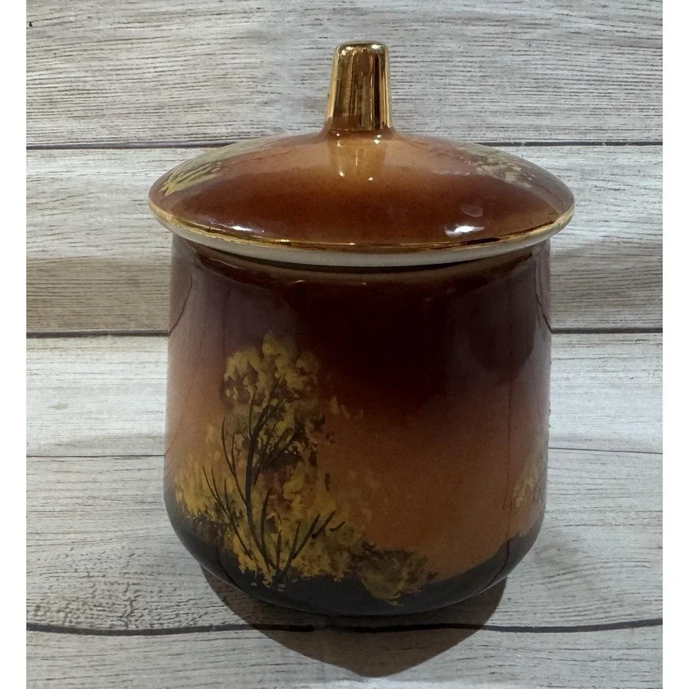 VTG Handpainted Brown 5 1/2